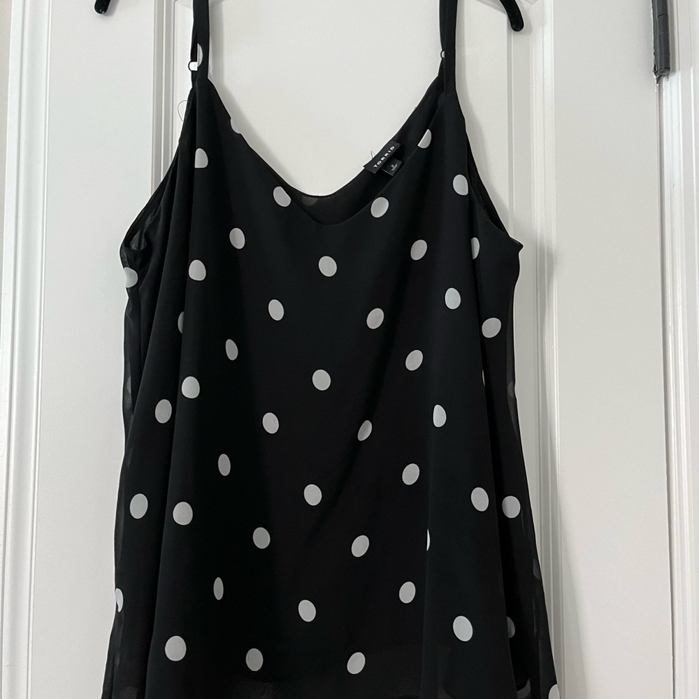 Torrid size 2 Sophie black/white polka dot cami